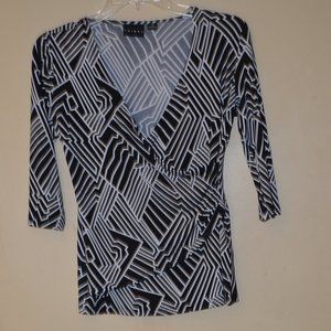 Tribal black and white blouse - size XS.